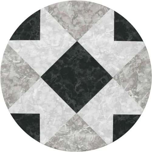Vista 3 de Mantel redondo de mármol con bordes elásticos, patrón de fondo de mármol, diseño de cultura marmoleada, impermeable y lavable, color beige negro, se