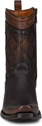 Vista 3 de Cuadra Botas de hombre en piel bovina con cremallera negra