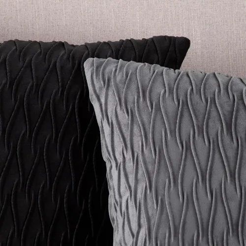 Vista 5 de MADIZZ Juego de 2 fundas de almohada decorativas de terciopelo súper suave con textura, estilo de lujo, funda de almohada para sofá y dormitorio