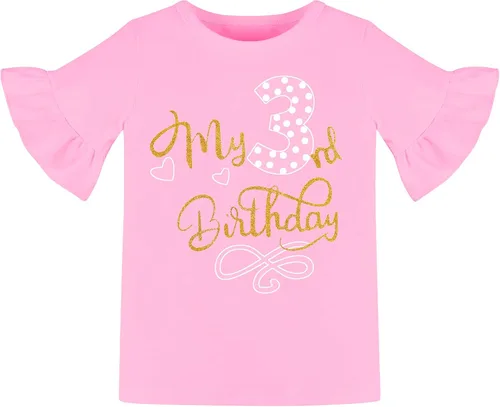Vista 3 de IBTOM CASTLE It's My 3rd Birthday Outfits Ropa de tres fiestas para niños, camisa de lunares, falda tutú, falda de princesa, sesión de fotos