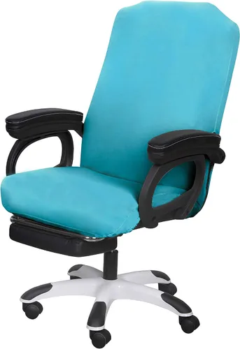 Vista 11 de SARAFLORA - Funda para silla de oficina - Grande, color negro - Funda extraíble para computadora con cremallera, universal, giratoria