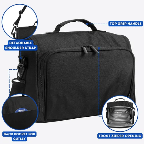 Vista 3 de J World New York Casey - Lonchera pequeña para adultos. Lonchera aislada de tamaño mediano para niños, color negro, 9.5 x 10 x 3.5 pulgadas