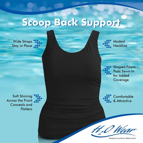 Vista 3 de H2O Wear - Tankini resistente al cloro para mujer