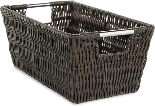 Vista 7 de Whitmor Rattique - Canasto para estante pequeño, gris