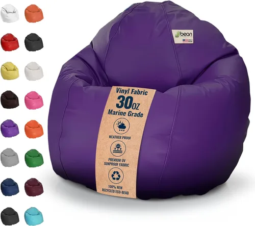 Vista 30 de Bean Products Funda de vinilo para puf de barco marino, estilo retro, resistente a la intemperie, para adultos, funda lavable sin relleno, cómoda