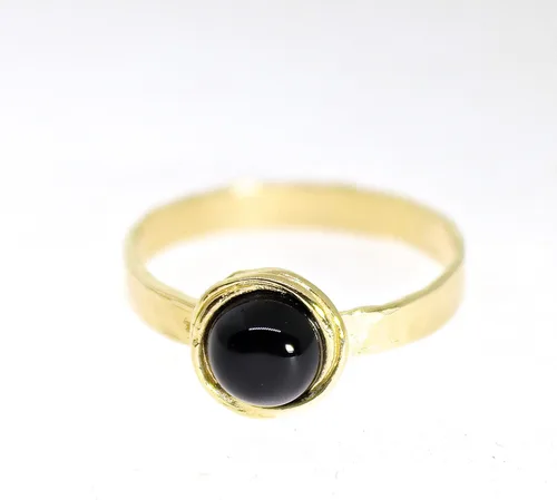 Vista 58 de Anillo de oro de piedras preciosas, anillo de piedra chapada en oro de 14 quilates, anillo de piedra apilable, anillo de oro de piedra pequeña