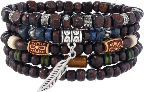 Vista 60 de Pulsera Gótica Ajustable de Cuero Trenzado Punk Multicapa de Estilo Grunge, Conjunto de Pulseras Emo con Brazalete de Metal, Envoltura