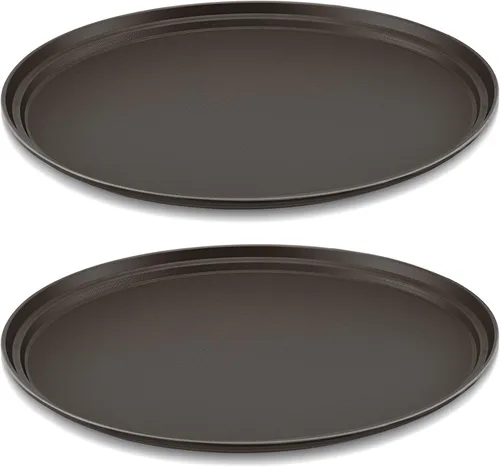 Vista 8 de FillTouch 2 bandejas ovaladas para servir restaurante, 24 x 29 pulgadas Negro