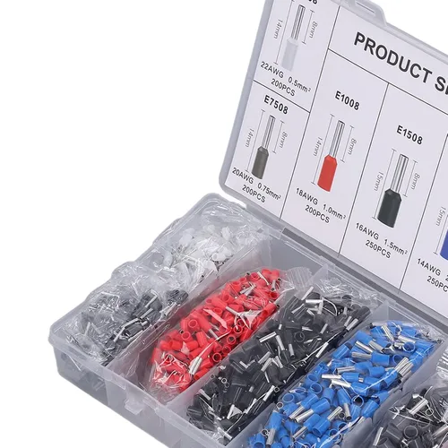 Vista 9 de FTVOGUE Kit de prensado de virola de 1200 piezas, terminales de alambre de cobre negro, engarzado de tornillo y terminales de tornillo