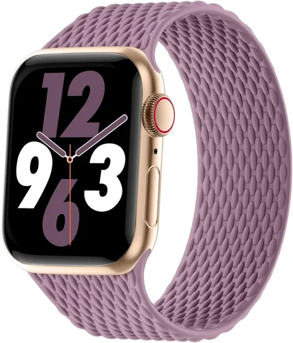 Vista 7 de Silicone Braided Solo Loop Compatible with Apple Watch Band 38mm 40mm 41mm 42mm 44mm 45mm 46mm 49mm, Stretchy Elastic Sport Strap Compatible for