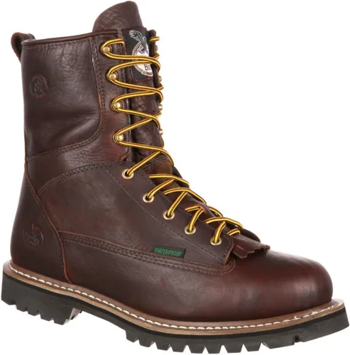 Vista 7 de Botas de trabajo impermeables para hombre Georgia Boot con cordones de punta a punta Marrón (Soggy Brown)