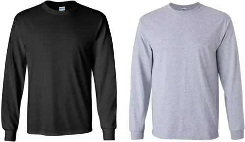 Vista 56 de Gildan - Camiseta de algodón y de manga larga para hombre, modelo G2400 (1) verde irlandés + (1) negro