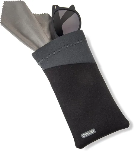 Vista 4 de Carson EC-10BKGY, bolsa para gafas y gafas de sol, color gris (EC-10BKGY)
