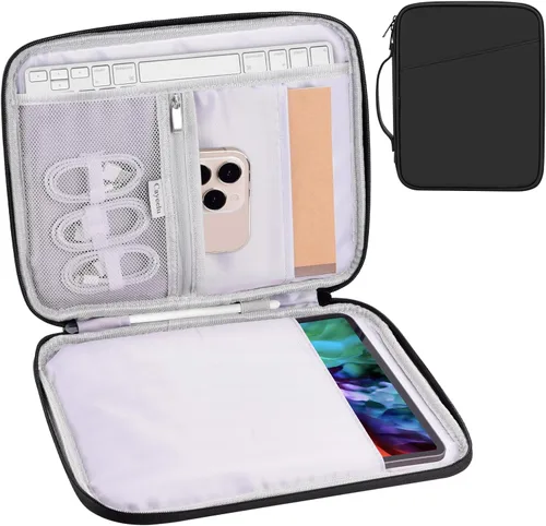 Vista 18 de Funda acolchada para tablet de 8 a 9 pulgadas, bolsa de viaje acolchada para Galaxy Tab A9 8.7/Tab A 8.4/Fire HD 8, estilo cartera con bolsillo