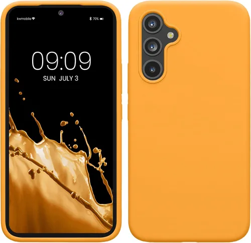 Vista 136 de kwmobile Funda Compatible con Samsung Galaxy A14 5G - Funda de teléfono de TPU y silicona con acabado suave - Verde Lima