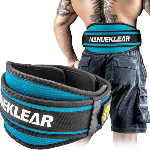 Vista 9 de Cinturón de levantamiento de pesas, cinturones de levantamiento para mujeres y hombres, cinturón de levantamiento de pesas MANUEKLEAR con bloqueo