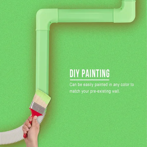 Vista 6 de 7,6 cm de ancho 4,7 m de largo Kit de cubierta de línea de aire acondicionado mini split Kit de tubos de PVC decorativos para sistema de aire