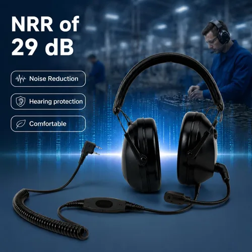 Vista 3 de Retevis RT86A GMRS Walkie Talkies de largo alcance (paquete de 4), con auriculares de radio bidireccionales plegables EHK012 con micrófono
