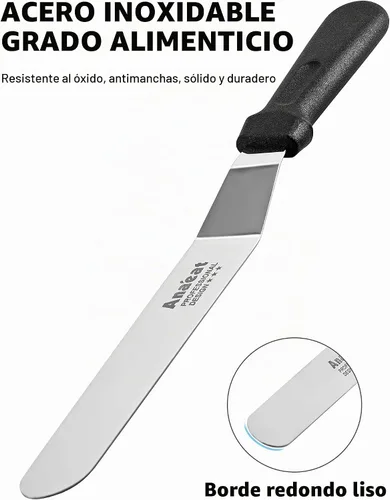 Vista 7 de Anaeat Espátula de glaseado, espátula profesional para tartas angulada y desplazada con hoja de acero inoxidable de 10 pulgadas - Cuchillo de Hoja