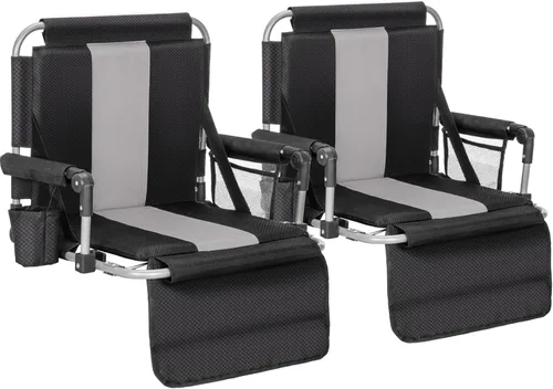 Vista 12 de ALPHA CAMP Asientos de estadio para gradas con reposabrazos, sillas acolchadas gruesas con soporte para espalda, silla de estadio extra ancha