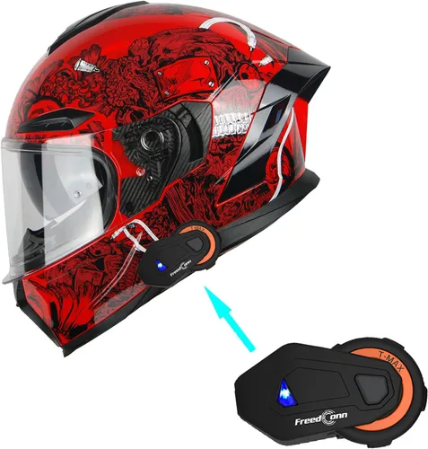 Vista 19 de 1Storm Casco Integral para Motocicleta DOT para Adultos, Motocicleta de Calle, Doble Visera, Protector Solar Interior con un Escudo Transparente Un