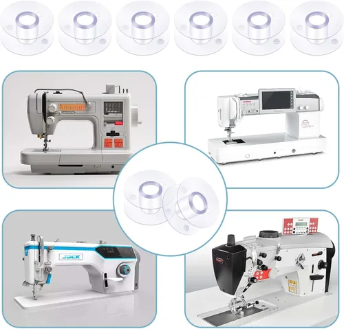 Vista 7 de 25 bobinas de coser bobinas con estuche bobinas de plástico para máquina de coser cantante