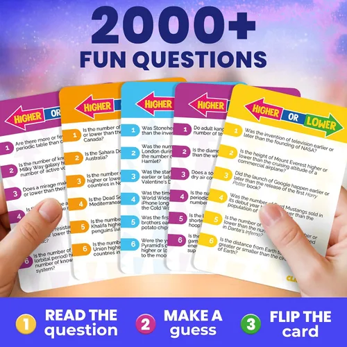 Vista 4 de QUOKKA Juegos de mesa de trivia para niños y adultos V2.0 - Juego de cartas de mesa para noche familiar 4xSet para adivinar preguntas divertidas