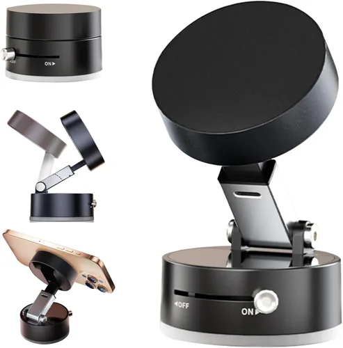 Vista 8 de Soporte magnético de succión para teléfono, compatible universal, plegable y retráctil de doble cara soporte magnético para teléfonos inteligentes
