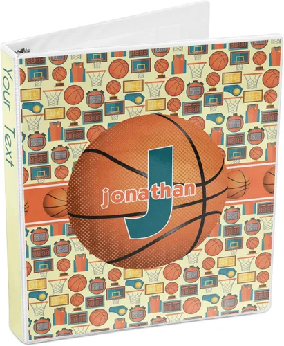 Vista 4 de Carpeta personalizada de baloncesto con 3 anillas, 1 pulgada, multicolor