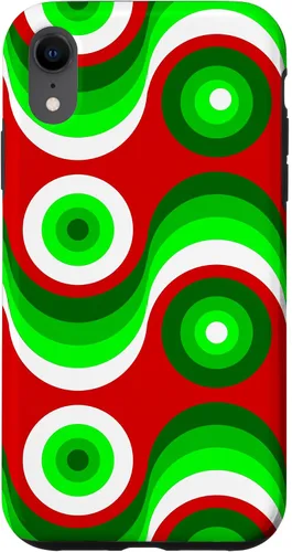 Vista 24 de iPhone 16 ugly christmas mod groovy red green 1960s 1970 retro vintage Case