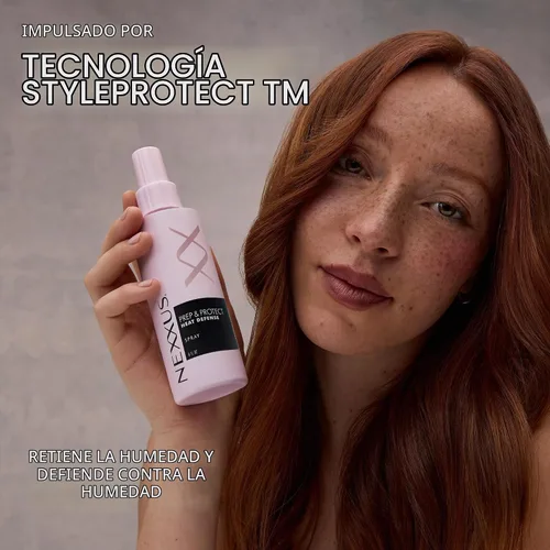 Vista 5 de Nexxus Heat Defense Spray Prep & Protect para protección térmica de 450 grados, con tecnología StyleProtect 6 oz