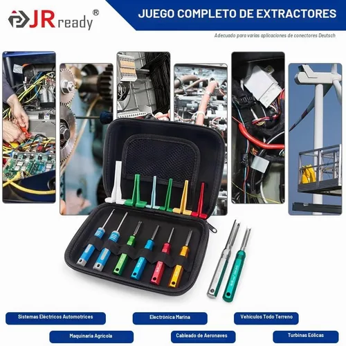 Vista 5 de JRready ST5257-PRO Kit de Herramientas de Conector Deutsch para Contactos Sólidos/Estampados 4#8#16#12#20# 6-22 AWG, con Herramienta de Extracción