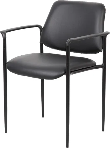 Vista 4 de BOSS Silla apilable de diamante con respaldo cuadrado con brazo en negro Caressoft