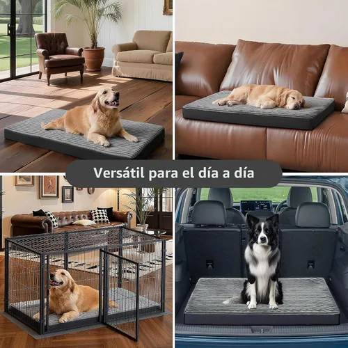Vista 6 de Cama para perros pequeños, cama ortopédica de franela para mascotas con funda extraíble lavable, cama catre impermeable e indestructible