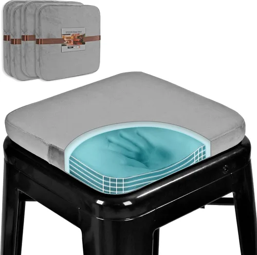 Vista 14 de SINOSSO Juego de 2 cojines de metal con espuma viscoelástica magnética para taburete, cojines de lujo de terciopelo para bar y cafetería, apilables