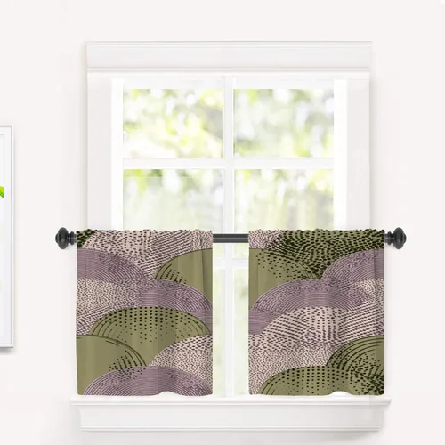 Vista 46 de Maritime Ocean Blackout Tier Curtains, Anchors Nautical Art Half Window Drapes for Kitchen with Rod Pocket,Room Darkening 2 Pack 26X24 Inches