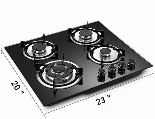 Vista 6 de Estufas integradas de 4 quemadores de 23 pulgadas, kit de conversión de placa de gas natural de acero inoxidable, superficie de acero inoxidable