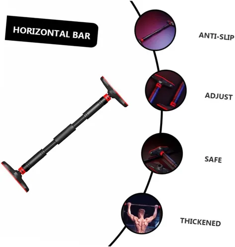 Vista 3 de Luxshiny Barra de dominadas para puerta, gimnasio en casa, entrenamiento de fuerza, equipo de fitness sin necesidad de perforación, capacidad