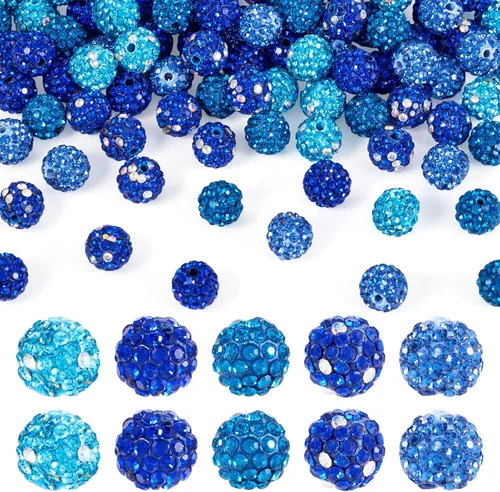 Vista 21 de Beadthoven - 100 cuentas de diamantes de imitación de arcilla de 0.394 pulgadas para la fabricación de joyas, cuentas de bola de disco de cristal