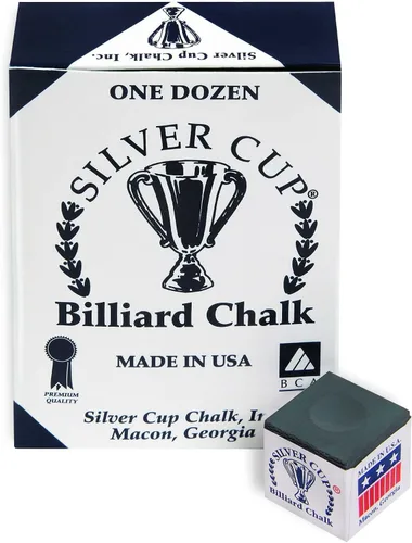 Vista 3 de Silver Cup caja de gis para tacos de pool/billar, 12 cubos., Pícea