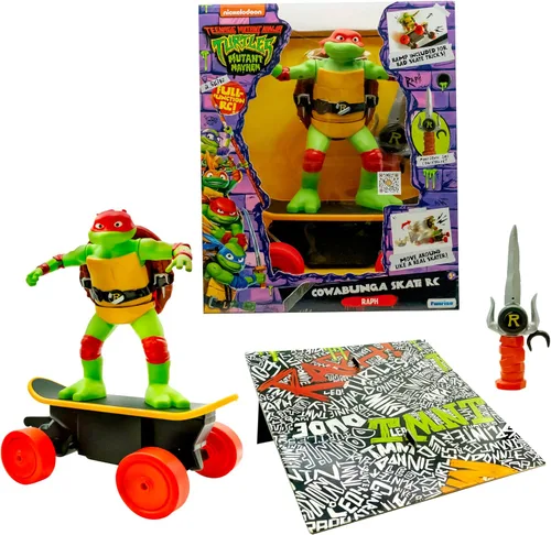 Vista 8 de Teenage Mutant Ninja Turtles Mikey Cowabunga Skate RC Car Toy, imita trucos reales de patinaje, a partir de 5 años