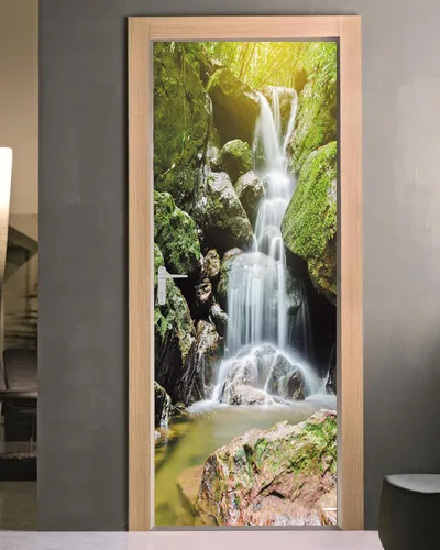 Vista 22 de FLFK Adhesivo para puerta – Puerta vintage beige, mural para despegar y pegar, tamaño combinado 30 x 80 pulgadas, dividido en 2 piezas Mt5423