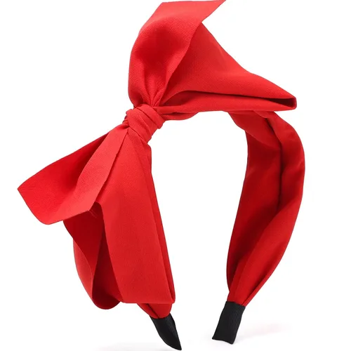 Vista 8 de WantGor Diademas de turbante anchas para mujer con lazo anudado para el pelo y accesorios de lazos (negro)