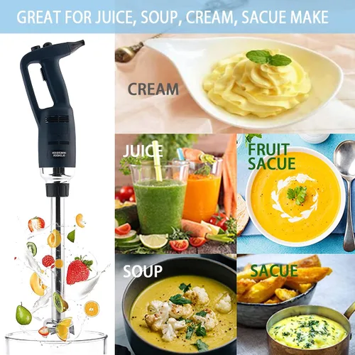 Vista 7 de Batidora de inmersión resistente de 12 pulgadas, cocina de mano, batidoras de mano para cocina, mezclador comercial eléctrico, eje desmontable