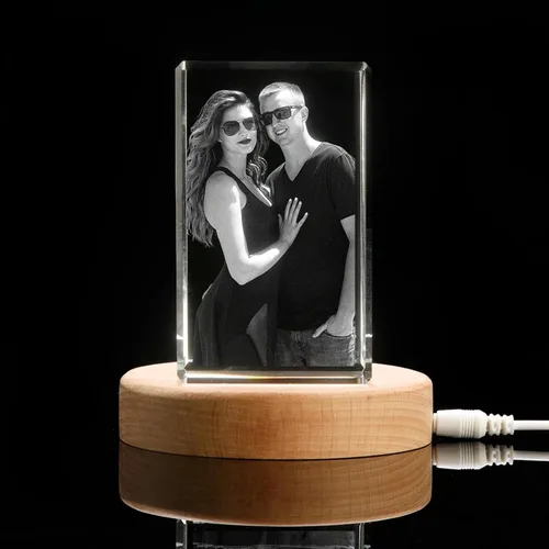 Vista 8 de Foto de cristal 3D personalizada grabada dentro del cristal con tu propia imagen, regalo de cubo de fotos de vidrio 3D, regalo único para el día