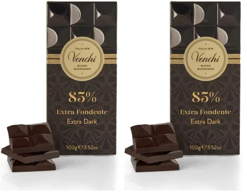 Vista 16 de Venchi Cuor di Cacao Barra de chocolate extra oscuro 75% 3.52oz (paquete de 2)