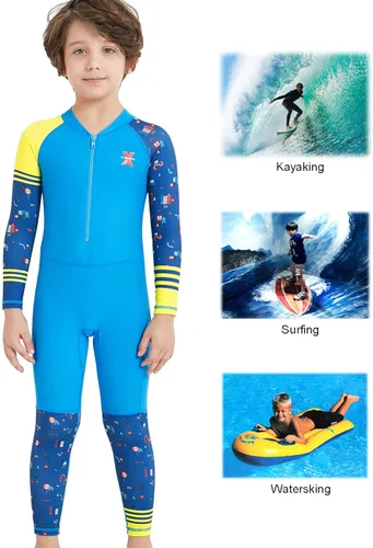 Vista 2 de DIVE & SAIL Traje de baño de una pieza de manga largacorta para niños con protección solar