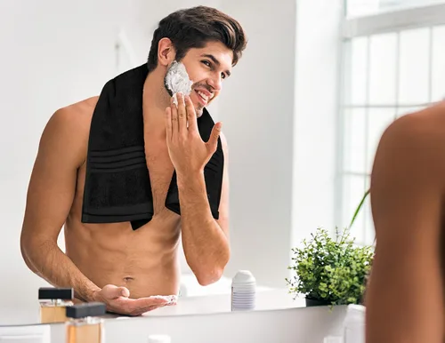 Vista 4 de Set de toallas Premium 700 GSM, 8 piezas; 2 toallas de baño, 2 toallas de mano y 4 paños, algodón, lavable a máquina, calidad de hotel, supersuave