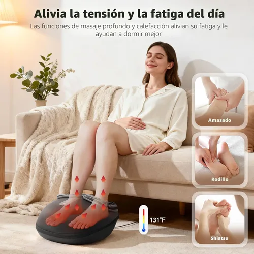 Vista 5 de Medcursor - Máquina masajeadora de pies con calor, masaje de pies proporciona alivio para músculos cansados y plantares, terapia de amasado