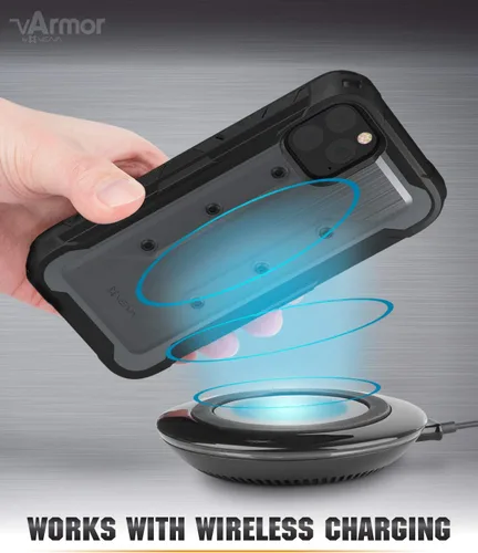 Vista 6 de VENA vArmor PRO - Funda de protección de cuerpo completo compatible con Apple iPhone 11 Pro (5.8 pulgadas 2019), funda resistente (grado militar)